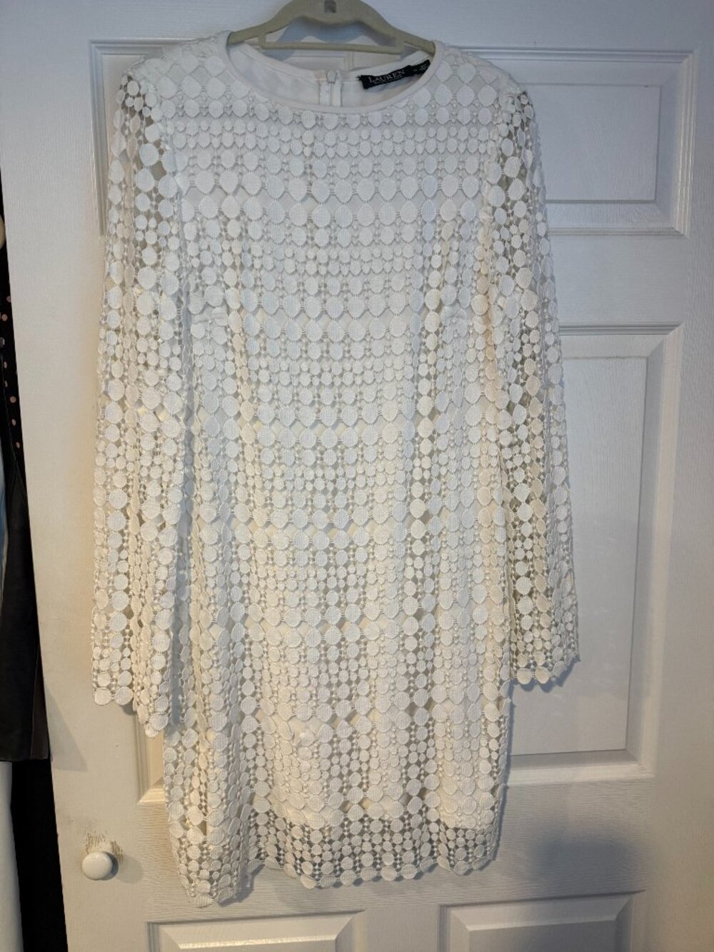 Lauren Ralph Lauren White Lace Overlay Dress – Size 14 (runs small)